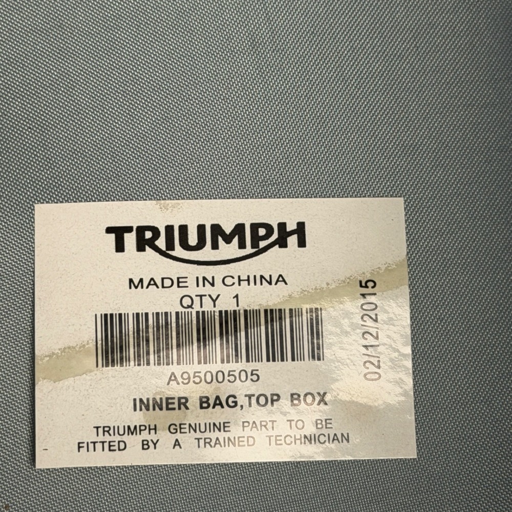 Triumph A9500505 Inner Bag Top Box Motorcycle Luggage Black Ballistic Nylon NWT - Picture 4 of 7